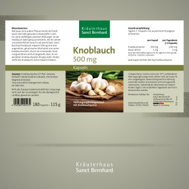 Knoblauch-Kapseln 500 mg 180 Kapseln