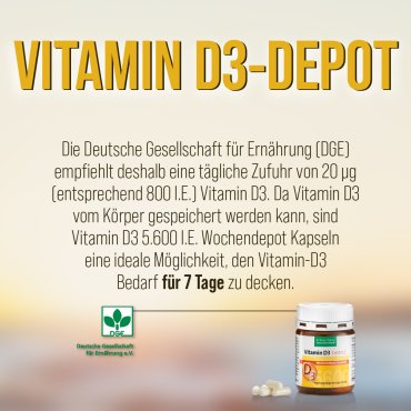 Vitamin D3 5.600 I.E. Wochendepot-Kapseln 26 Kapseln