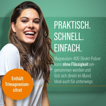Magnesium 400 Direkt Pulver 126 g