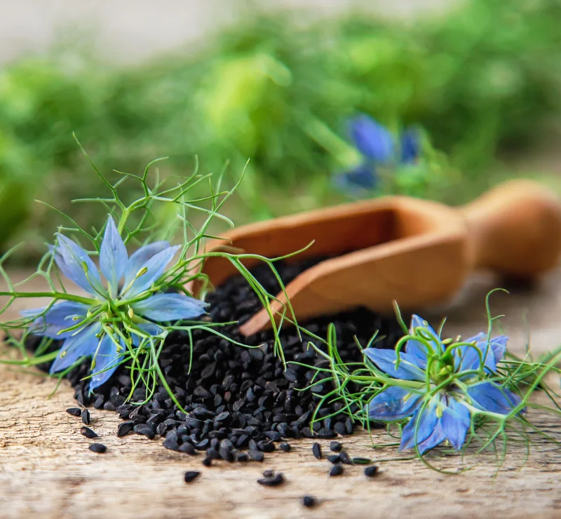 Bräunliche Ölflasche mit Produktlabel, auf dem steht 