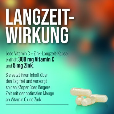 Vitamin C+Zink Langzeit-Kapseln 180 Kapseln
