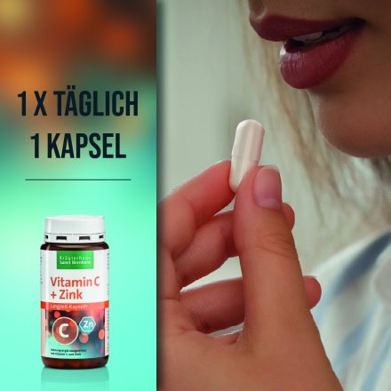 Vitamin C+Zink Langzeit-Kapseln 180 Kapseln