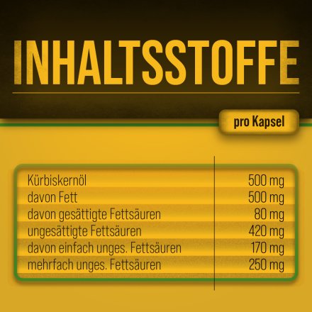 Kürbiskernöl 500 mg Kapseln 400 Kapseln