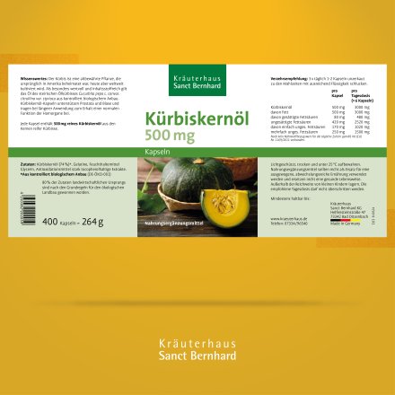 Kürbiskernöl 500 mg Kapseln 400 Kapseln
