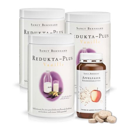 Redukta-PLUS alla vaniglia 3x + 1x Compresse di fibra di mela 4 pezzo