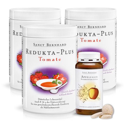 Redukta-PLUS Tomate 3x + 1x Apfelfaser-Knabbertabletten 4 Stück