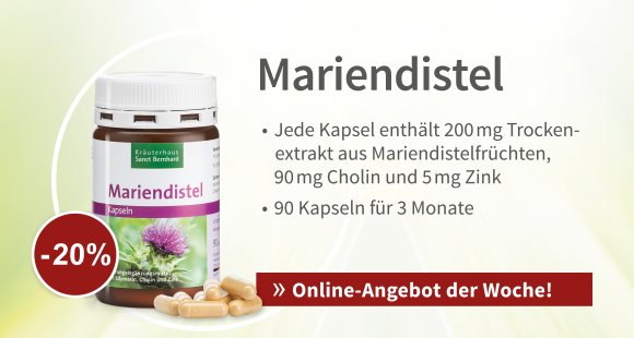 Mariendistel-Kapseln vom Kräuterhaus Sanct Bernhard jetzt 20 % günstiger