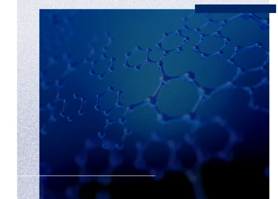 Blauer Hintergrund mit chemischen Verbindungen