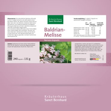 Baldrian-Melisse-Nerven-Kapseln 240 Kapseln