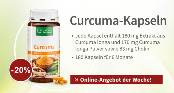 Curcuma-Kapseln von Sanct Bernhard jetzt 20 % günstiger