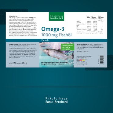 Omega-3-Fischöl-Kapseln 1000 mg 220 Kapseln