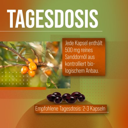 Omega-7 Sanddornöl-Kapseln 100 Kapseln