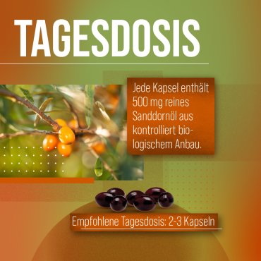 Omega-7 Sanddornöl-Kapseln 100 Kapseln