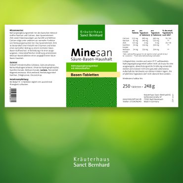 Minesan Basen-Tabletten 250 Tabletten