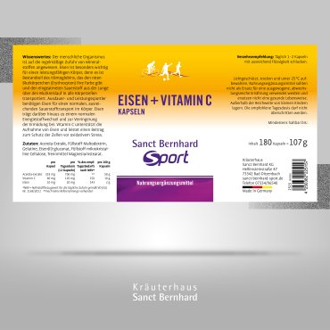 Sanct Bernhard Sport Eisen-Vitamin-C-Kapseln 180 Kapseln