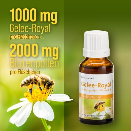 Gelee-Royal + Bl&uuml;tenpollen + Vitamin-E-Trinkfl&auml;schchen 600 ml
