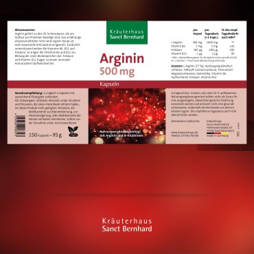 Arginin-Kapseln 500 mg 150 Kapseln