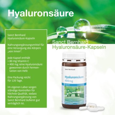 Hyaluronsäure-Kapseln 400 mg 120 Kapseln