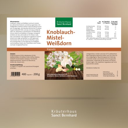 Knoblauch-Mistel-Weißdorn-Kapseln 480 Kapseln