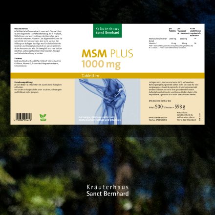 MSM-1000-PLUS-Tabletten 500 Tabletten