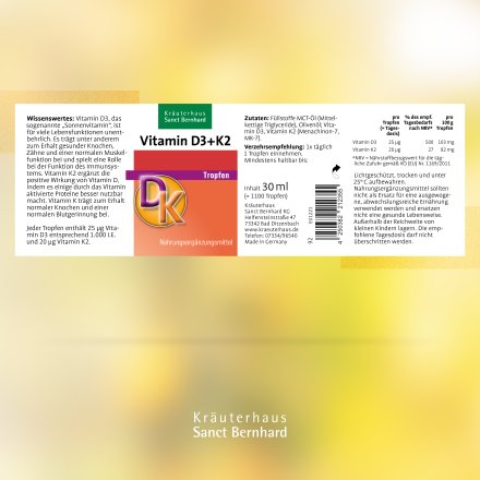 Vitamin-D3+K2-Tropfen 30 ml