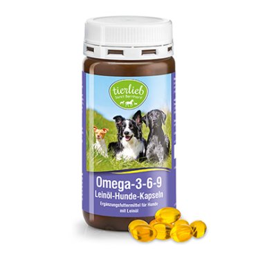 tierlieb Gélules à  l'huile de lin Oméga-3-6-9 pour chiens 180 gélules